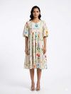 Flower Printed Tiered Dress