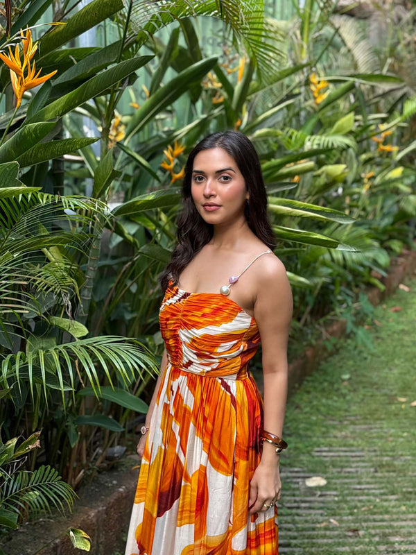 Fall Printed Strappy Dress
