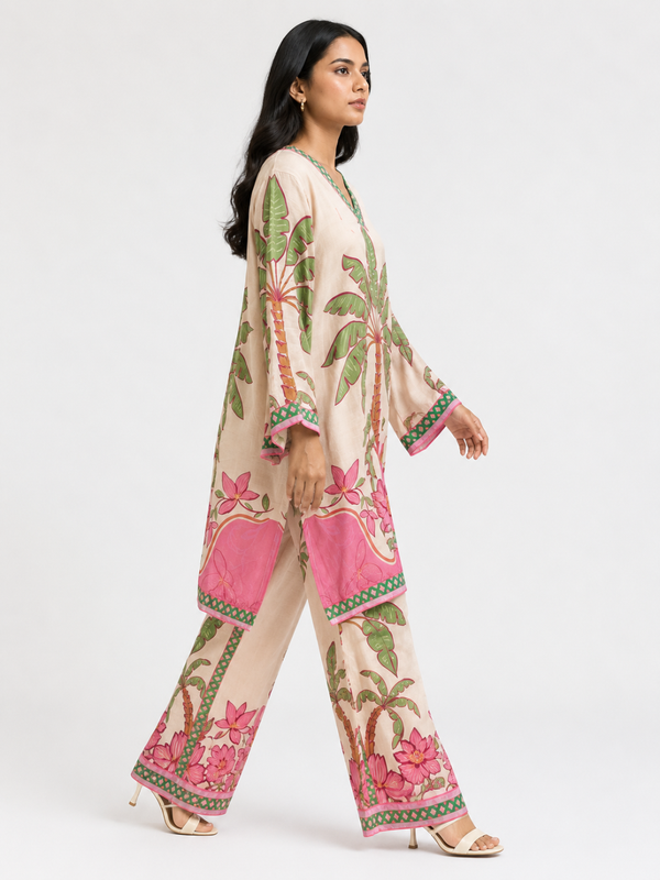 Palm Printed Kurta