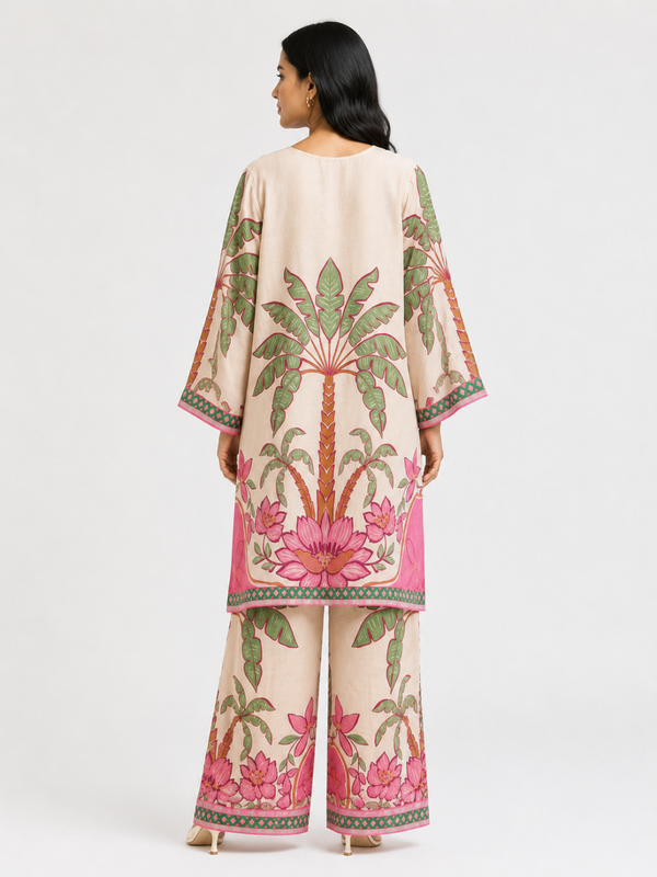 Palm Printed Kurta