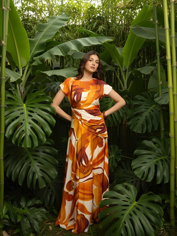 Fall Printed Maxi Dress