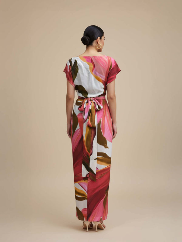 Rosa Printed Wrap Skirt Dress