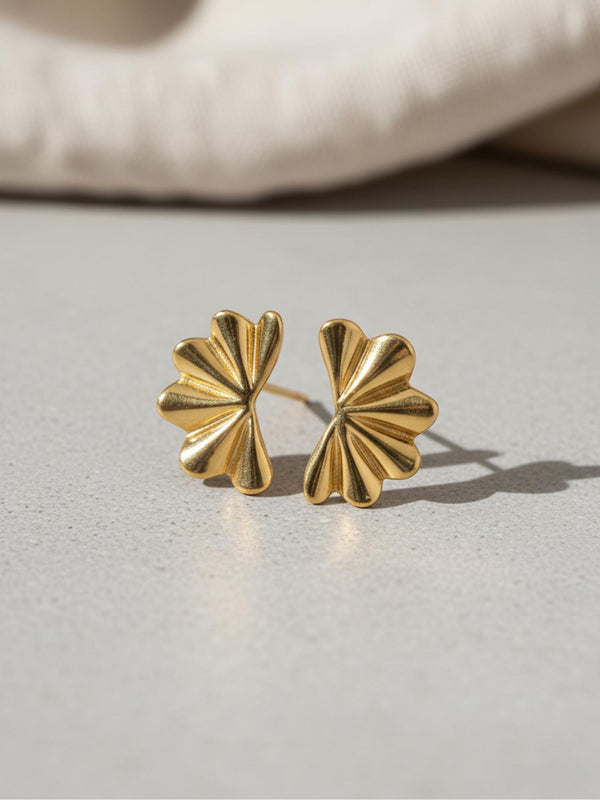 Gold Half -Flower Earrings