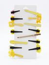 Yellow Hair Clips (Set of 14)