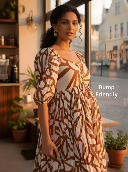 Outline Printed Mini Dress
