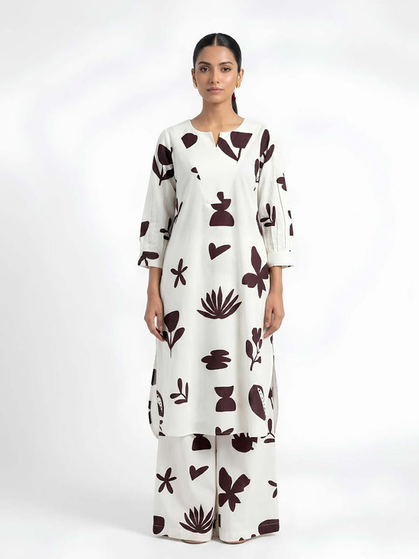 Shadow Printed Kurta Set(Set of 2)