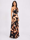 Swirl Printed One Shoulder Dress