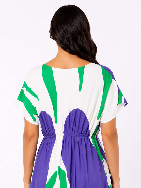 Aster Printed V-Neck Dress