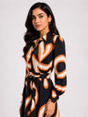 Swirl Printed Shirt Dress