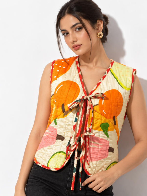 Tangerine Reversible Quilted Jacket