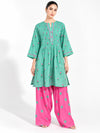 Mint Printed Salwar Set (Set of 2)