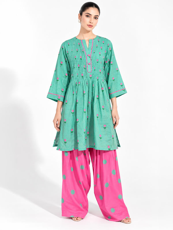 Mint Printed Salwar Set (Set of 2)