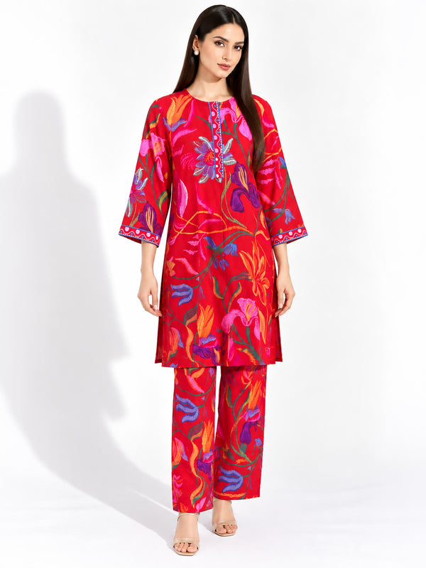Crimson Printed Salwar Set (Set of 2)