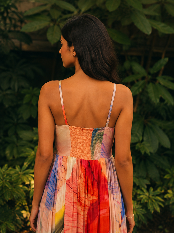 Zephyr Printed Pleated Maxi Dress
