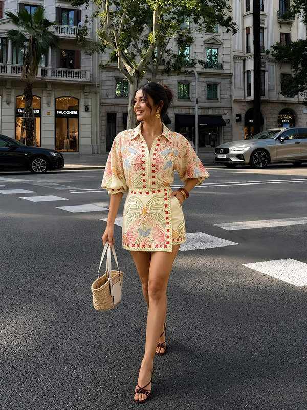 Oasis Printed Co-ord Set (Set of 2 )