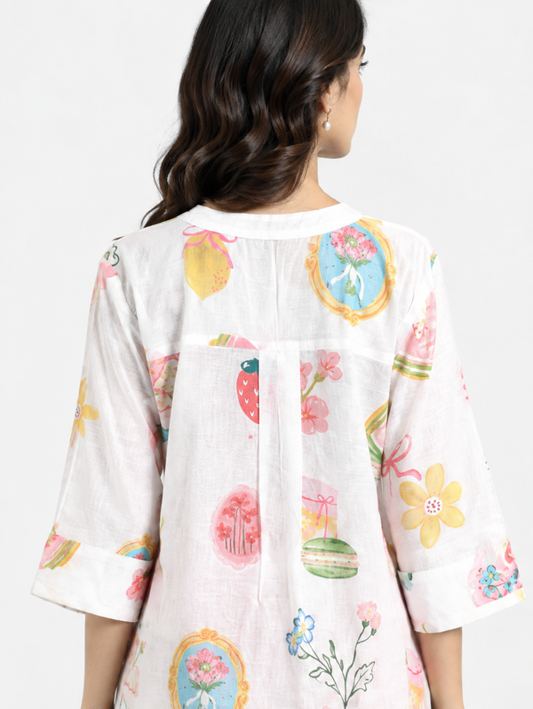 Doodle Printed Kurta Set (Set of 2)