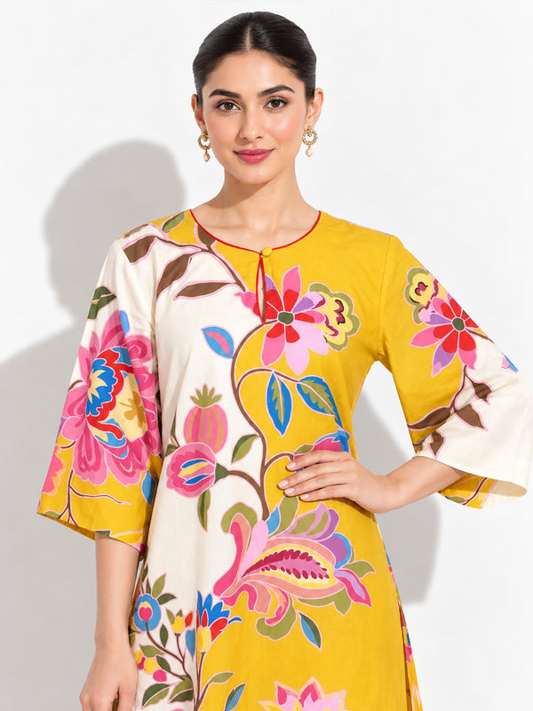 Marigold Printed Salwar Set (Set of 2)
