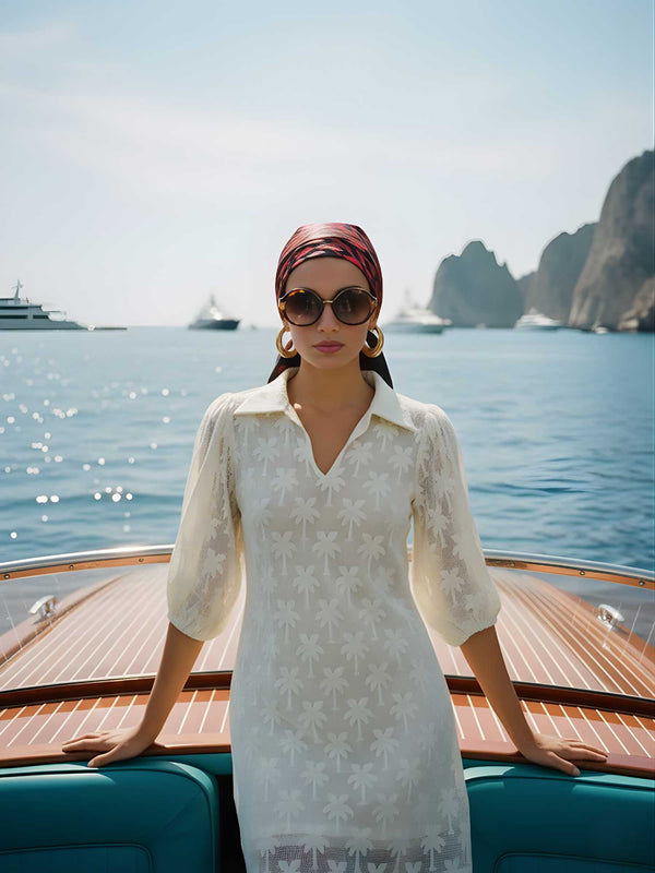 Palm Crochet Mini Dress