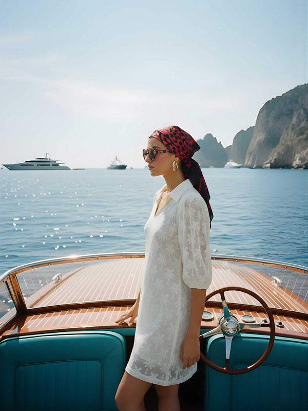 Palm Crochet Mini Dress