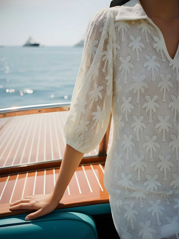 Palm Crochet Mini Dress