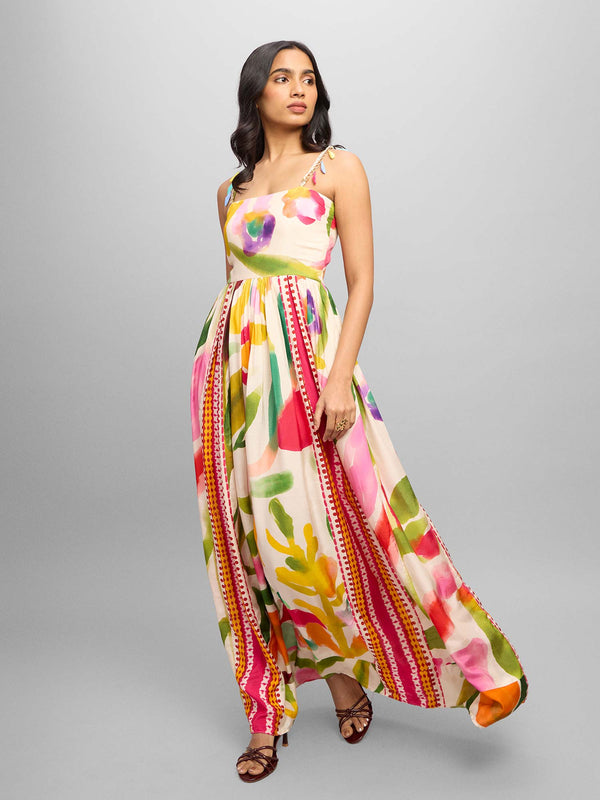 Spring Printed Maxi Dress