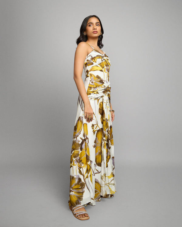 Liora Printed Strappy Pleated Dress
