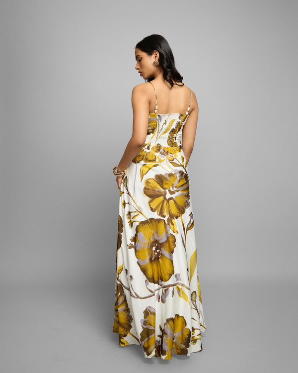 Liora Printed Strappy Pleated Dress