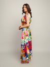 Mosaic Printed Pleated Maxi Dress
