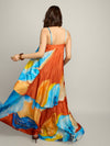 Azure Printed Flowy Maxi Dress