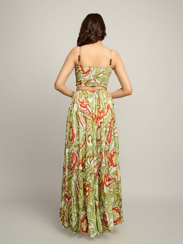 Pearl Printed Strappy Maxi Dress