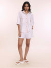 Women's White Denim Shirt with half sleeves