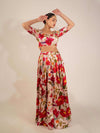 PINK DRAGONFLY PRINTED LEHENGA