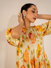 ORANGE PEONY KURTA SET