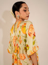 ORANGE PEONY KURTA SET