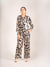 Abstract Print Black & Beige Trouser Front View