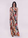 Rose Printed One Shoulder Dress