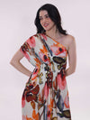 Rose Printed One Shoulder Dress