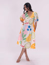 Women’s balloon sleeve printed dress