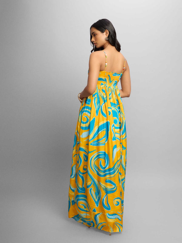 Ripple Printed Maxi Dress