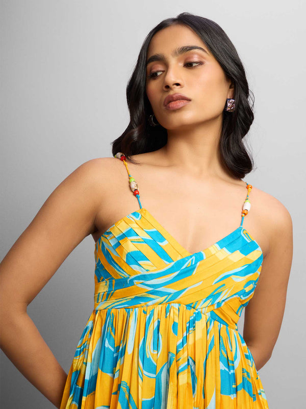Ripple Printed Maxi Dress