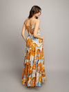Lunar Printed Pleated Maxi Dress