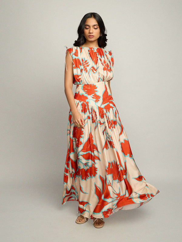Tuscan Printed Maxi Dress