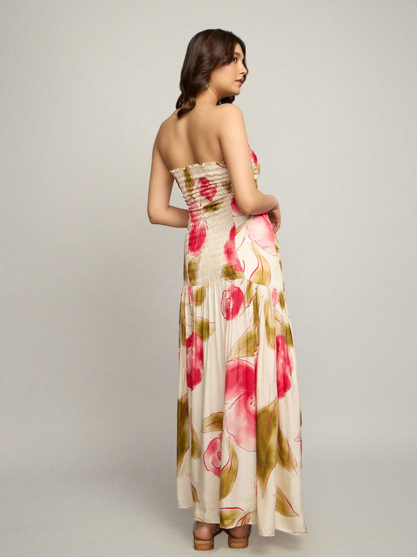 Rose Printed Maxi Dress
