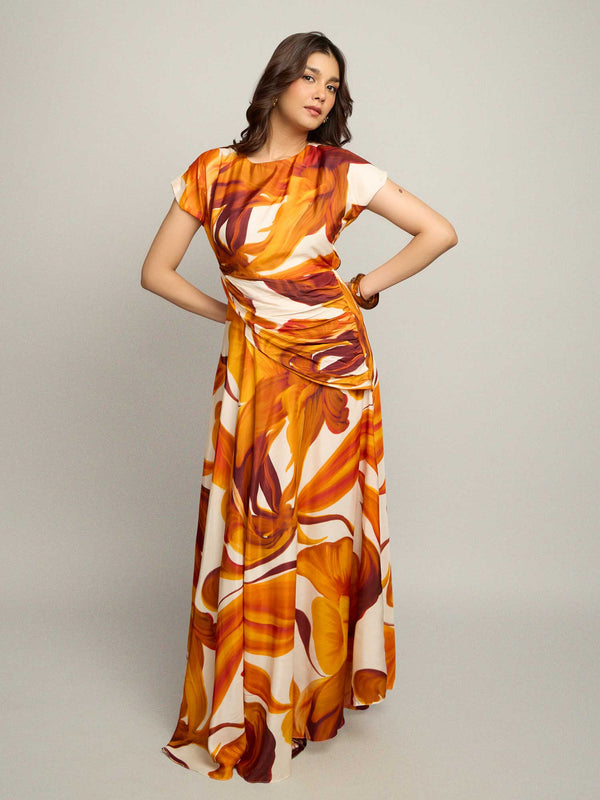 Fall Printed Maxi Dress