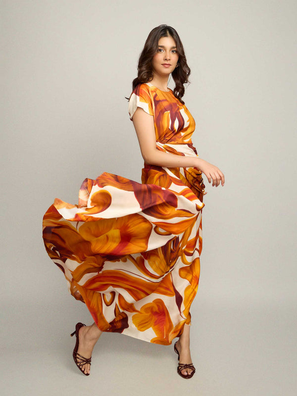Fall Printed Maxi Dress