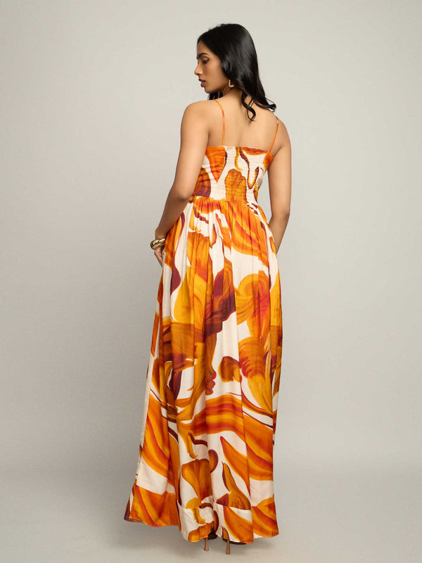 Fall Printed Strappy Dress