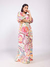 Fig Printed Scallop Maxi Dress