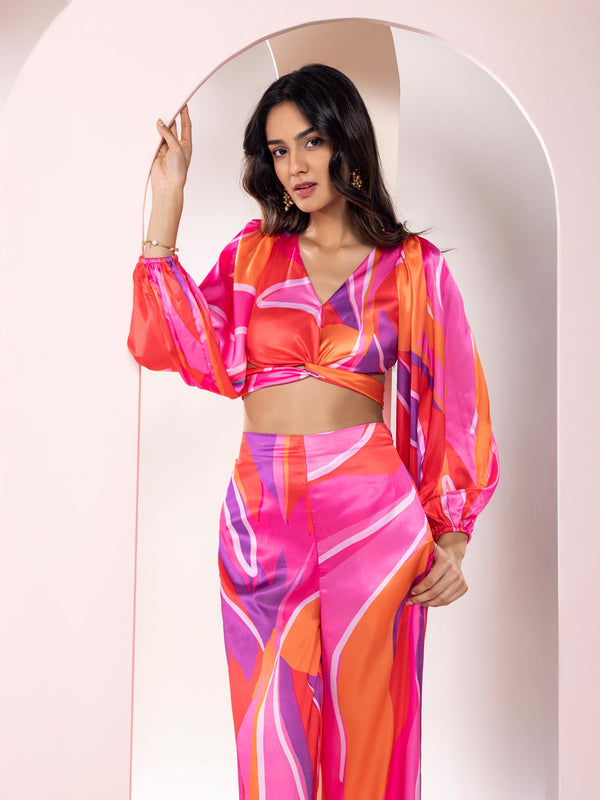 Vibranza Printed Crop Shirt