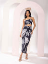 Chalk Printed Bustier & Skirt Co-ord Set (Set of 2)