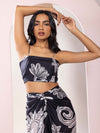 Chalk Printed Bustier & Skirt Co-ord Set (Set of 2)